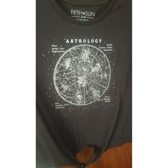 Fifth Sun Juniors' Astrology Chart And Constellations Graphic Crop Top - S - Picture 2 of 2